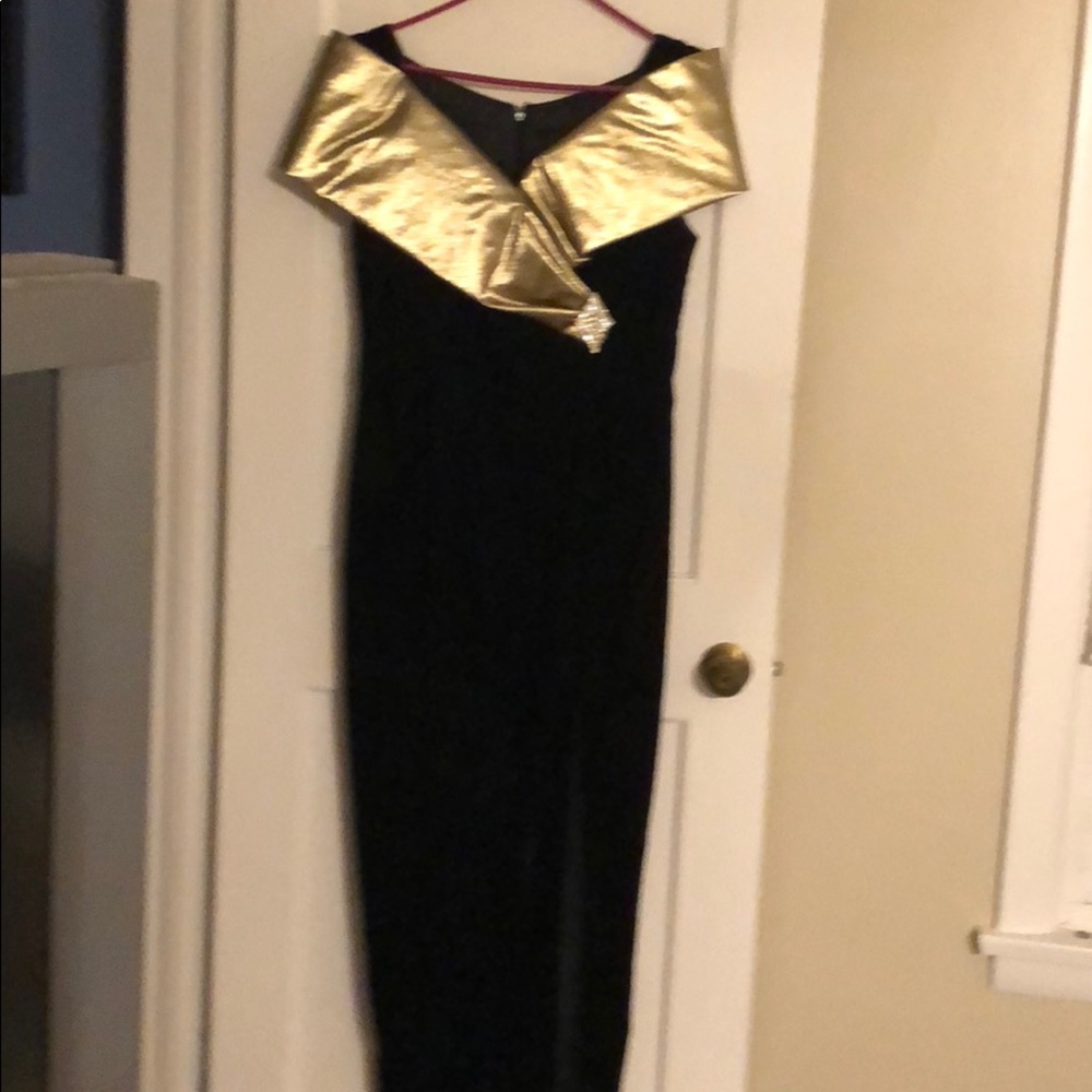Black velvet gown